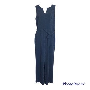 London Times V Neck Jumpsuit. Navy Blue. Sz 8. Classy Rare